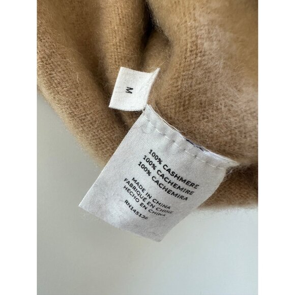 Nadaam Tan Cashmere Cropped Crewneck Sweater Women's Medium - Picture 3 of 5